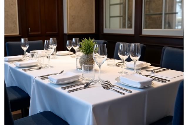 Configuration d'un dîner d'affaires chic
