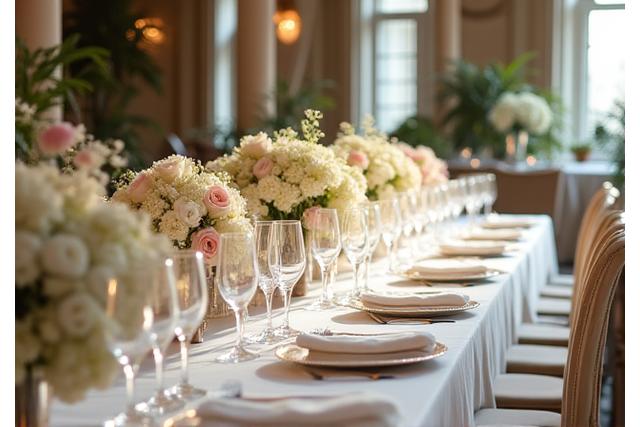Table de célébration de mariage gastronomique